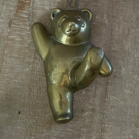 Vintage Brass Teddy Bear Wall Hook 5" - Picture 6 of 6
